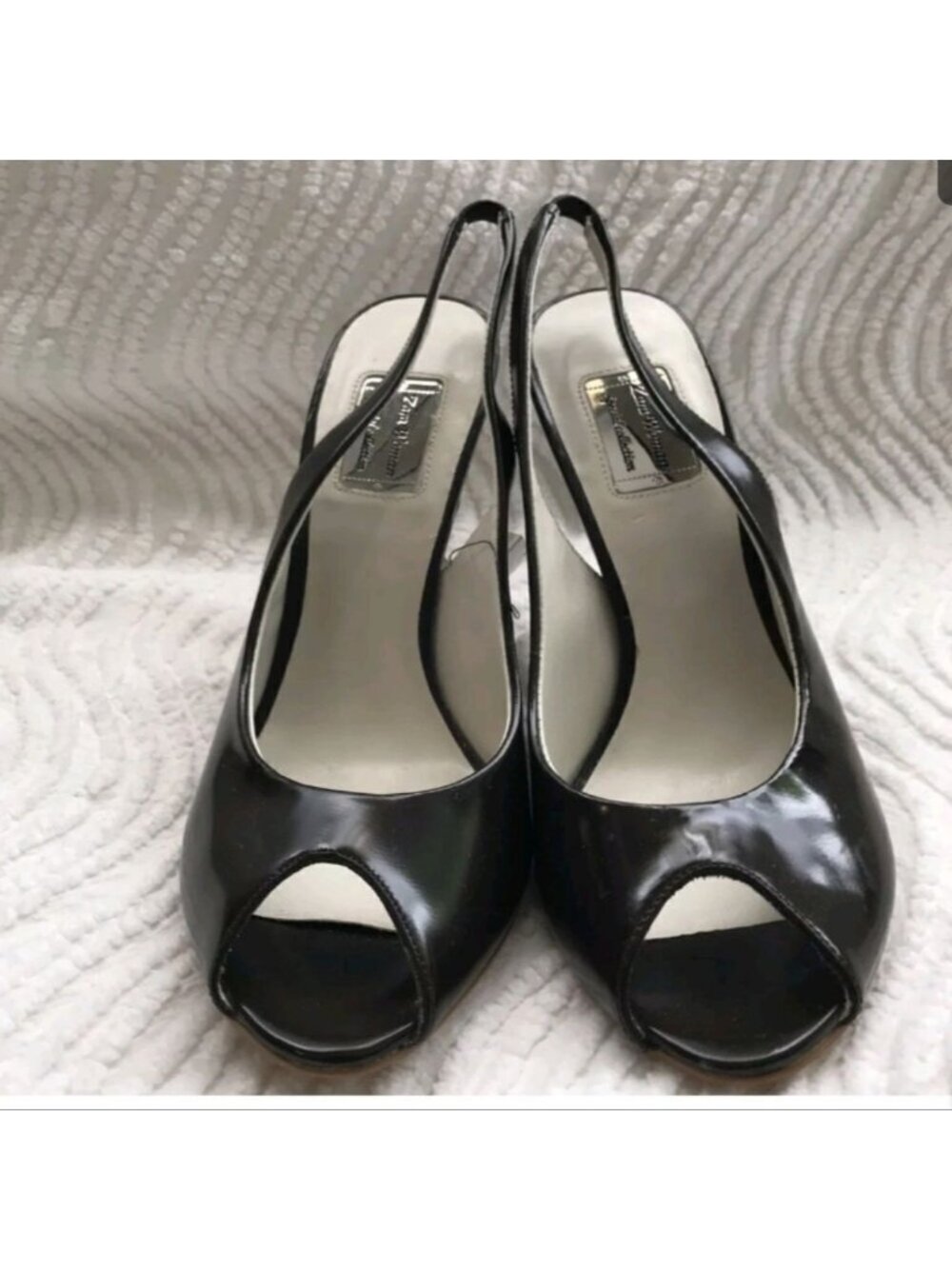 ZARA DARK BROWN PEEP TOE HIGH HEEL SHOES